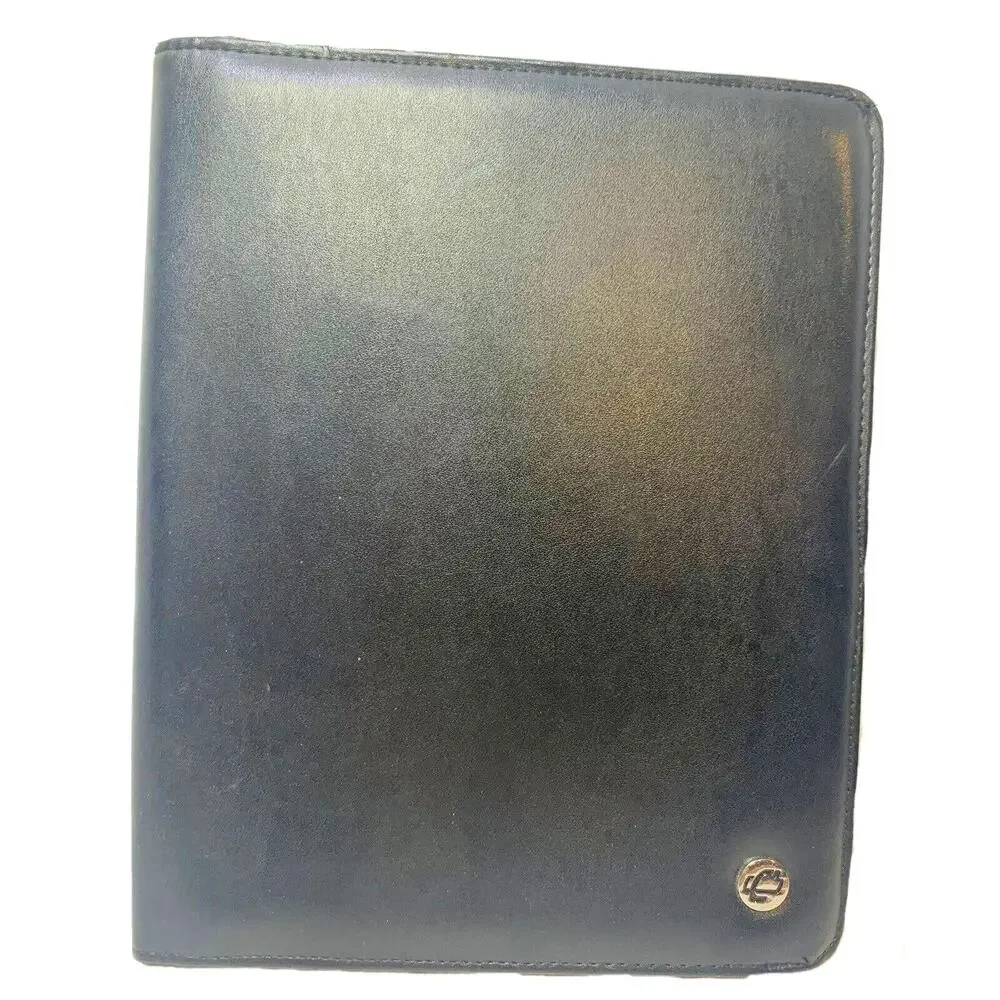 Case-it Padfolio Black Executive Leatherette Pockets Letter Size Writing Pad
